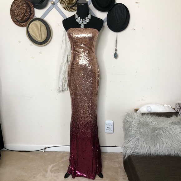 SEQUINED ombré sequined maxi dress - Picture 2 of 9